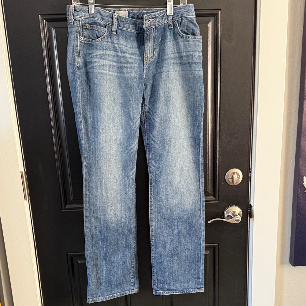 LOFT Classic Blue Curvy Straight Leg Jeans